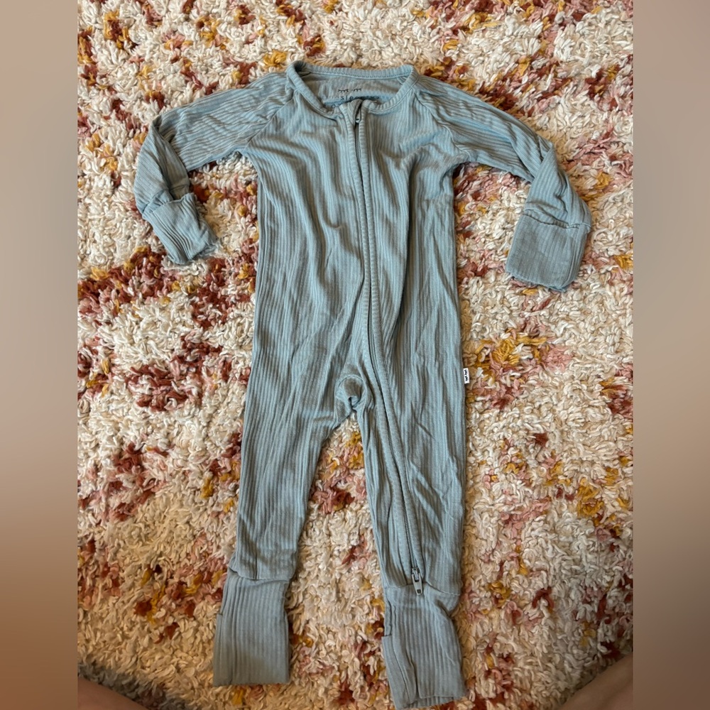 Little sleepies blue ribbed pajamas